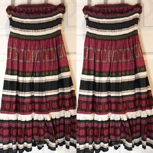 Strapless Mini Peasant Dress